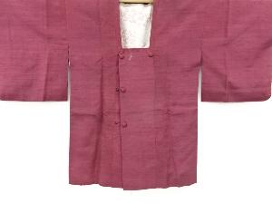 アンティーク　家屋風景模様織り出し手織り紬道行コート